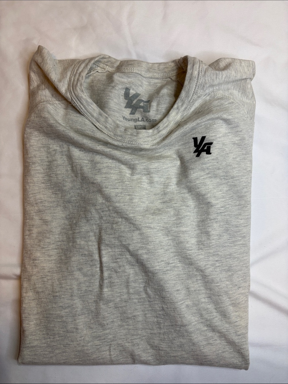 YoungLA Fitted Performance/Elevated Essentials Tee Light Basic Heather Grey Lrg